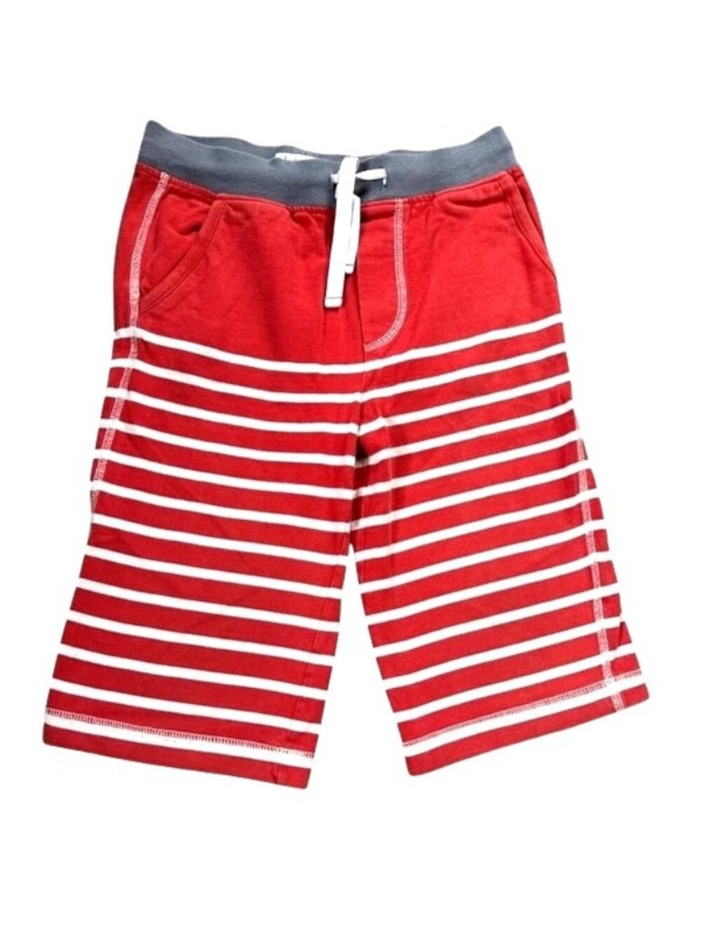 Mini Boden Red White Striped Cotton Shorts 8Y